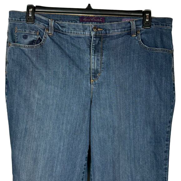 Gloria Vanderbilt SZ 18W Amanda Jeans Stretch Zip-Fly Pocket Hi-Rise Medium Wash - Picture 2 of 9